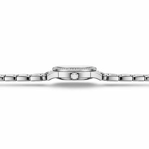 Profil latéral de la montre femme argentée Minoran 9101 avec boîtier de 9 mm