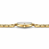Profil latéral de la montre femme dorée Minoran 9052 avec boîtier de 9 mm