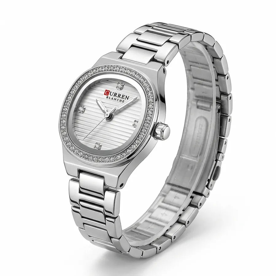 Montre Minoran 9101 à cadran argenté et finition argentée, vue principale