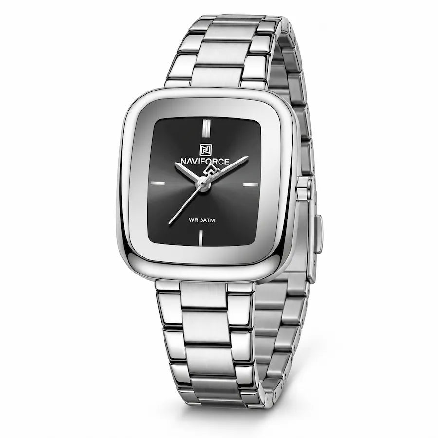 Montre Minoran NF5075 à cadran noir et finition argentée, vue principale