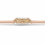 Montre Minoran NF6108, bracelet silicone nude, cadran doré, vue de profil