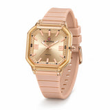 Montre Minoran NF6108, bracelet silicone nude, cadran doré, vue principale