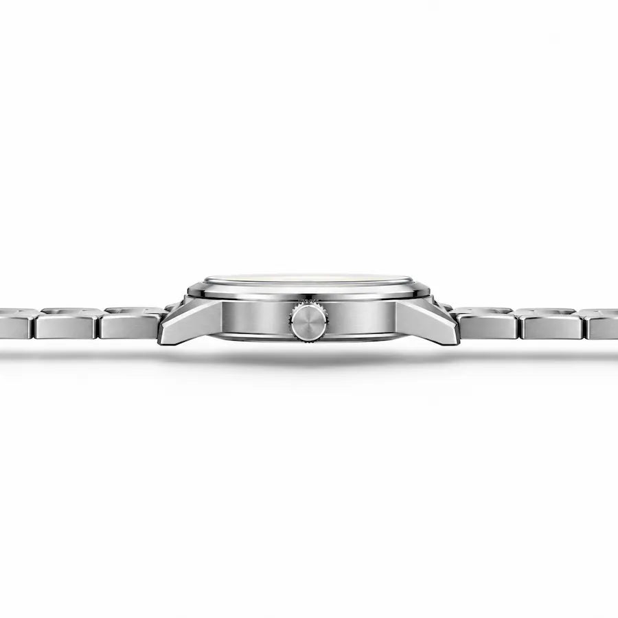 Profil de la montre Minoran PD-1731 argentée à cadran jaune