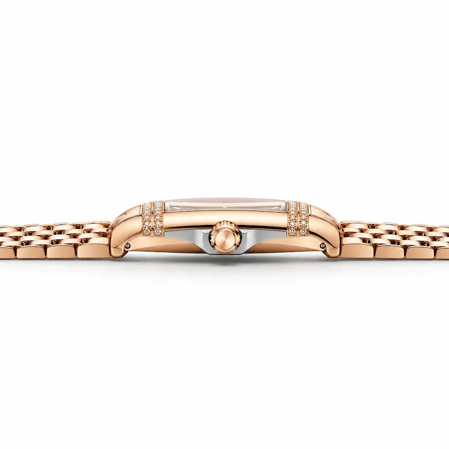 Profil de la montre Minoran PD-1737 dorée à cadran rouge