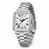 Montre Minoran NF5065 argentée à cadran blanc vue de face sur fond blanc